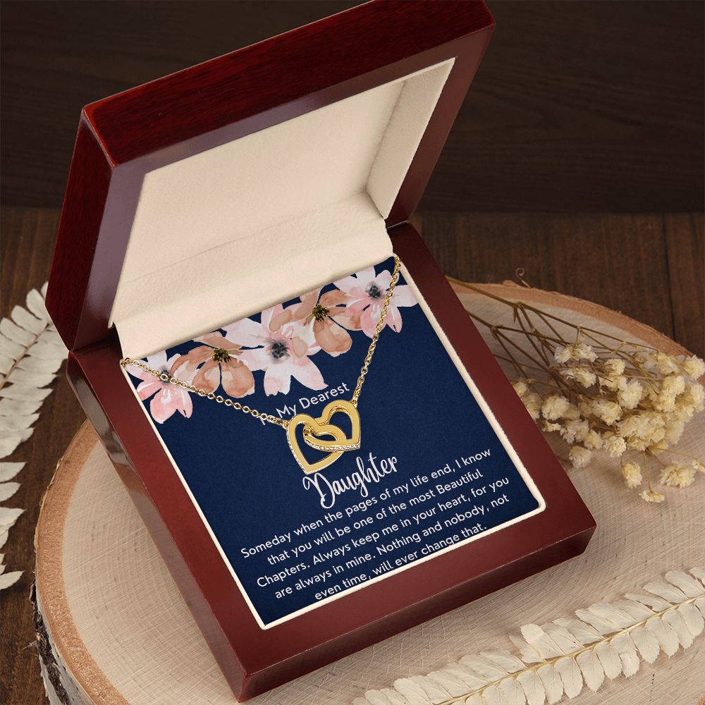 To My Dearest Daughter - Interlocking Hearts Necklace