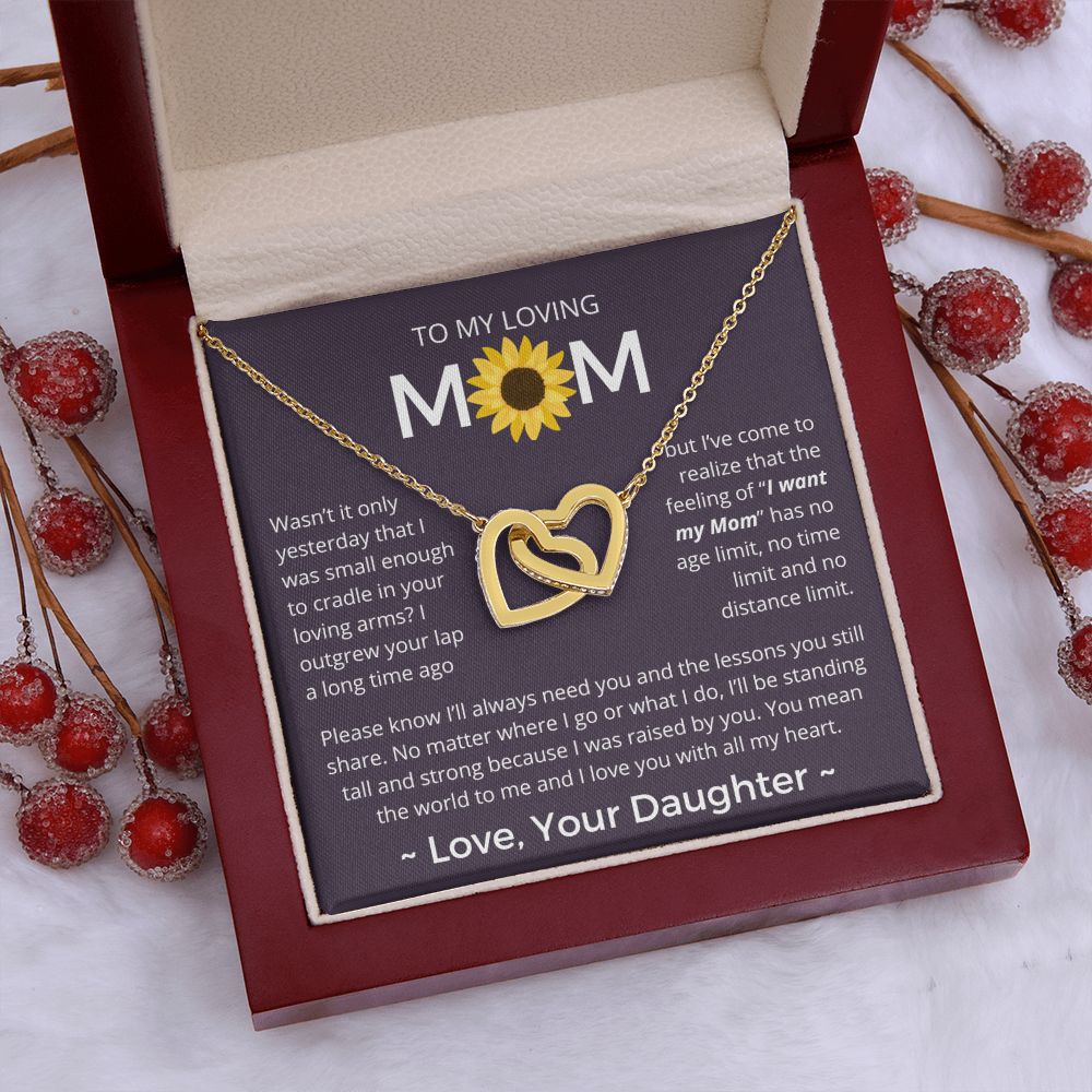 You Mean The World To Me - Interlocking Hearts Necklace For Mom