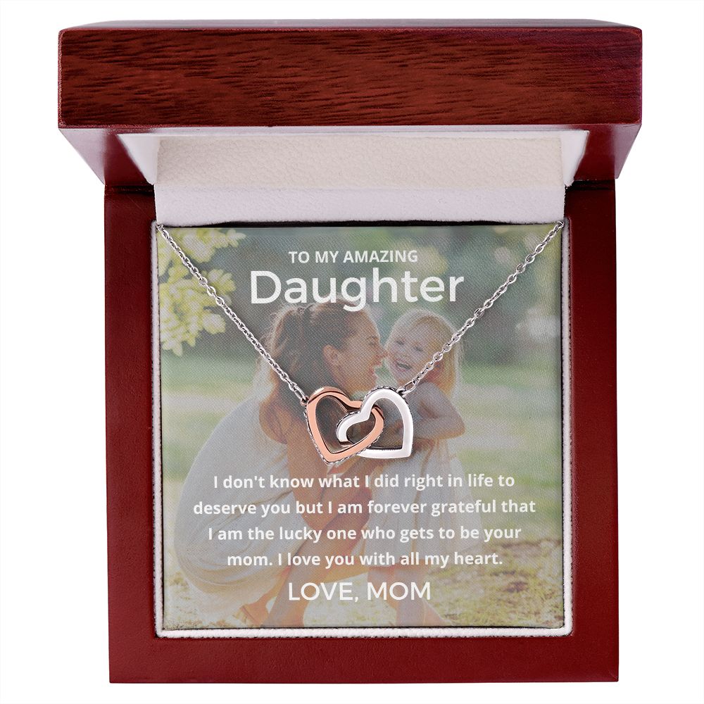 The Lucky One - Interlocking Hearts Necklace For Daughter