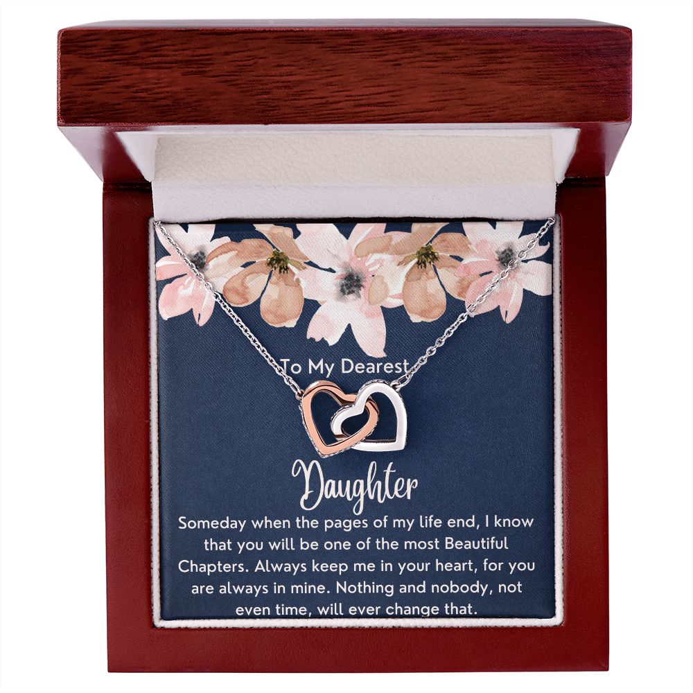 To My Dearest Daughter - Interlocking Hearts Necklace