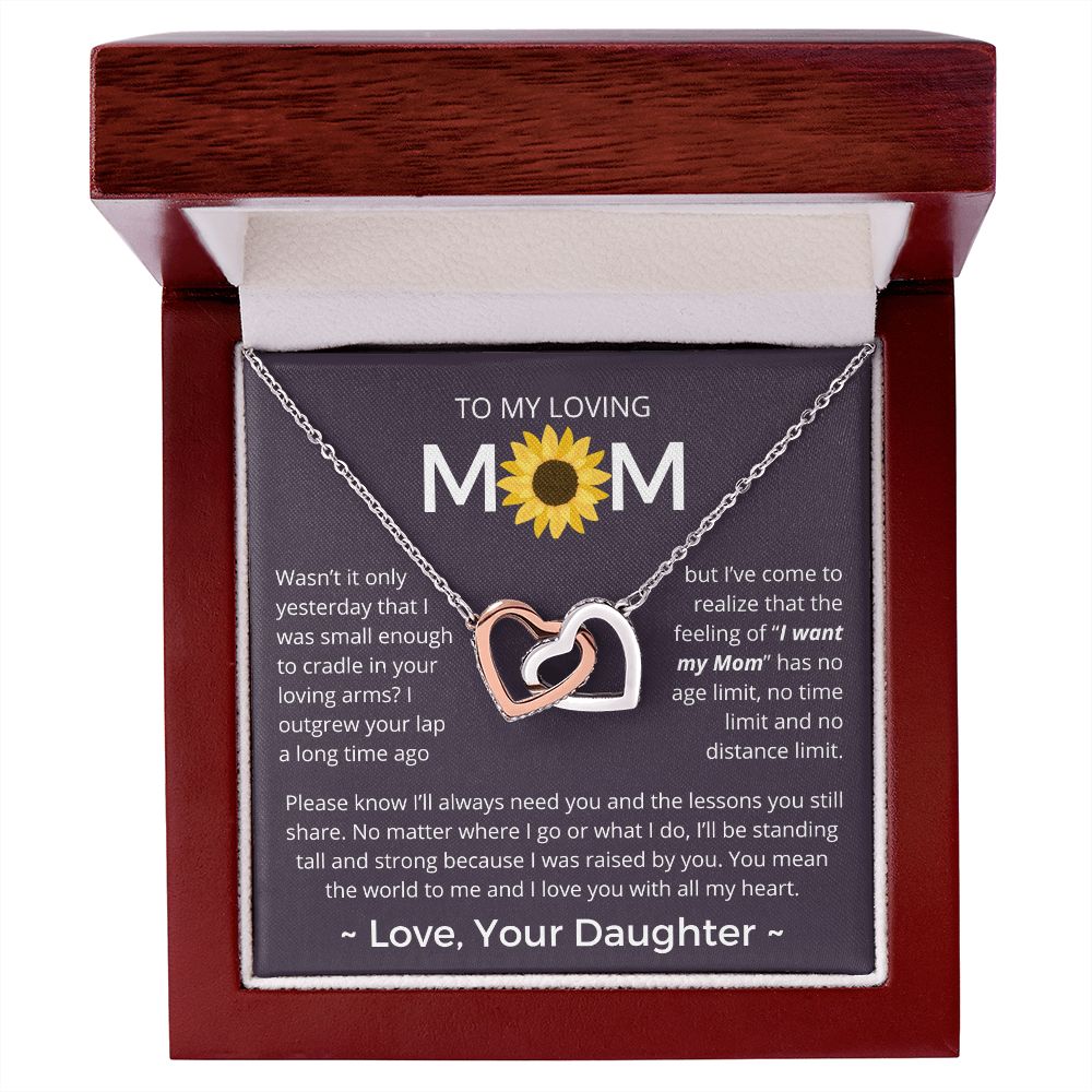 You Mean The World To Me - Interlocking Hearts Necklace For Mom