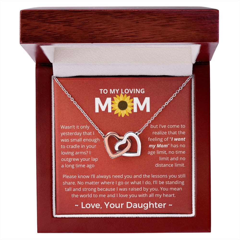 You Mean The World To Me - Interlocking Hearts Necklace For Mom