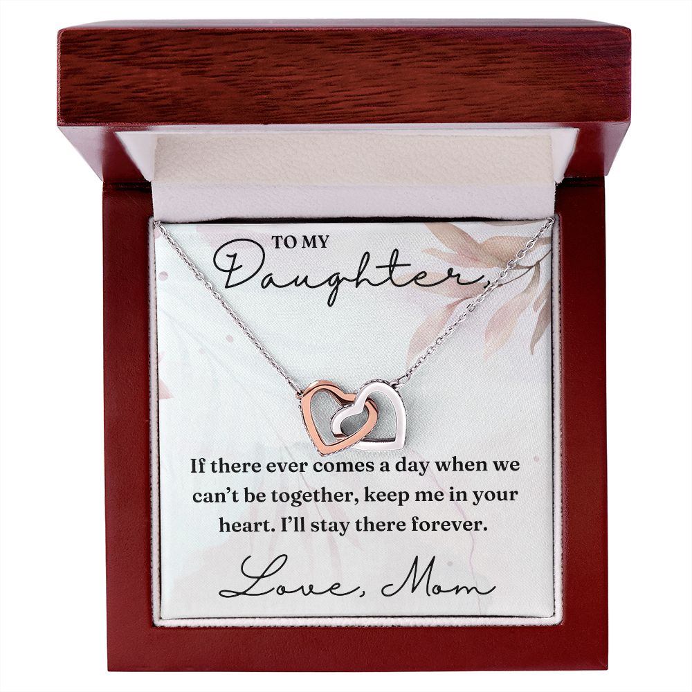 Keep Me In Your Heart - Interlocking Hearts Necklace For Daughter