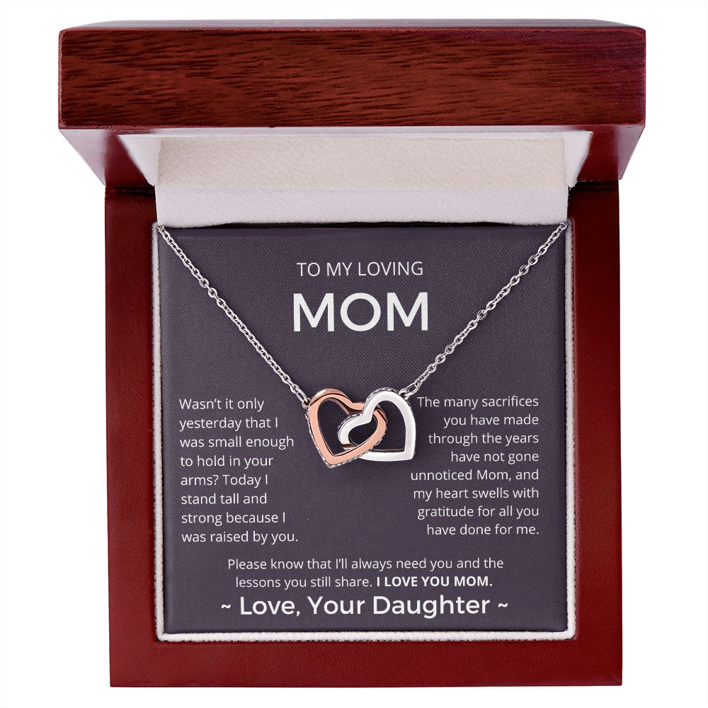 I Stand Tall And Strong - Interlocking Hearts Necklace For Mom