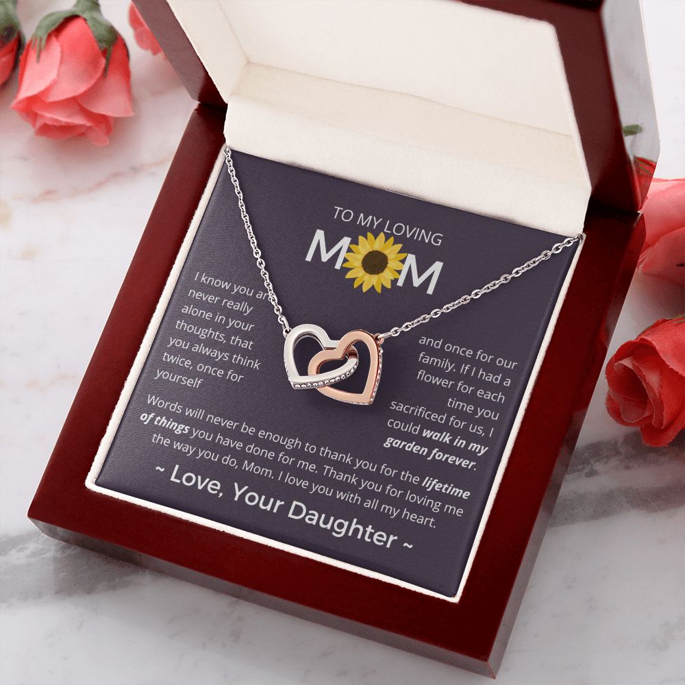 If I Had A Flower - Interlocking Hearts Necklace For Mom