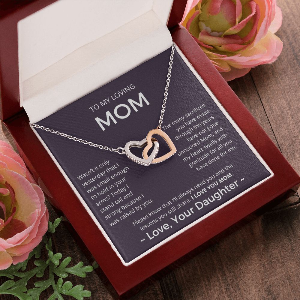 I Stand Tall And Strong - Interlocking Hearts Necklace For Mom