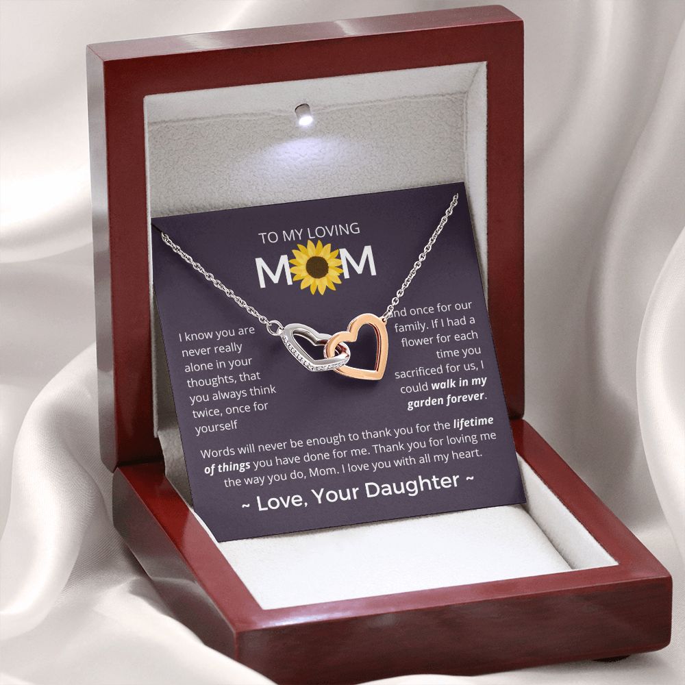 If I Had A Flower - Interlocking Hearts Necklace For Mom