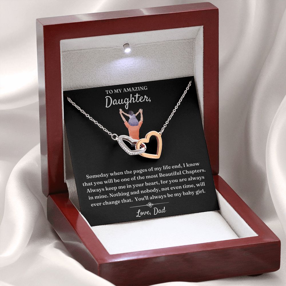 Not Even Time Will Change That - Interlocking Hearts Necklace For Daughter