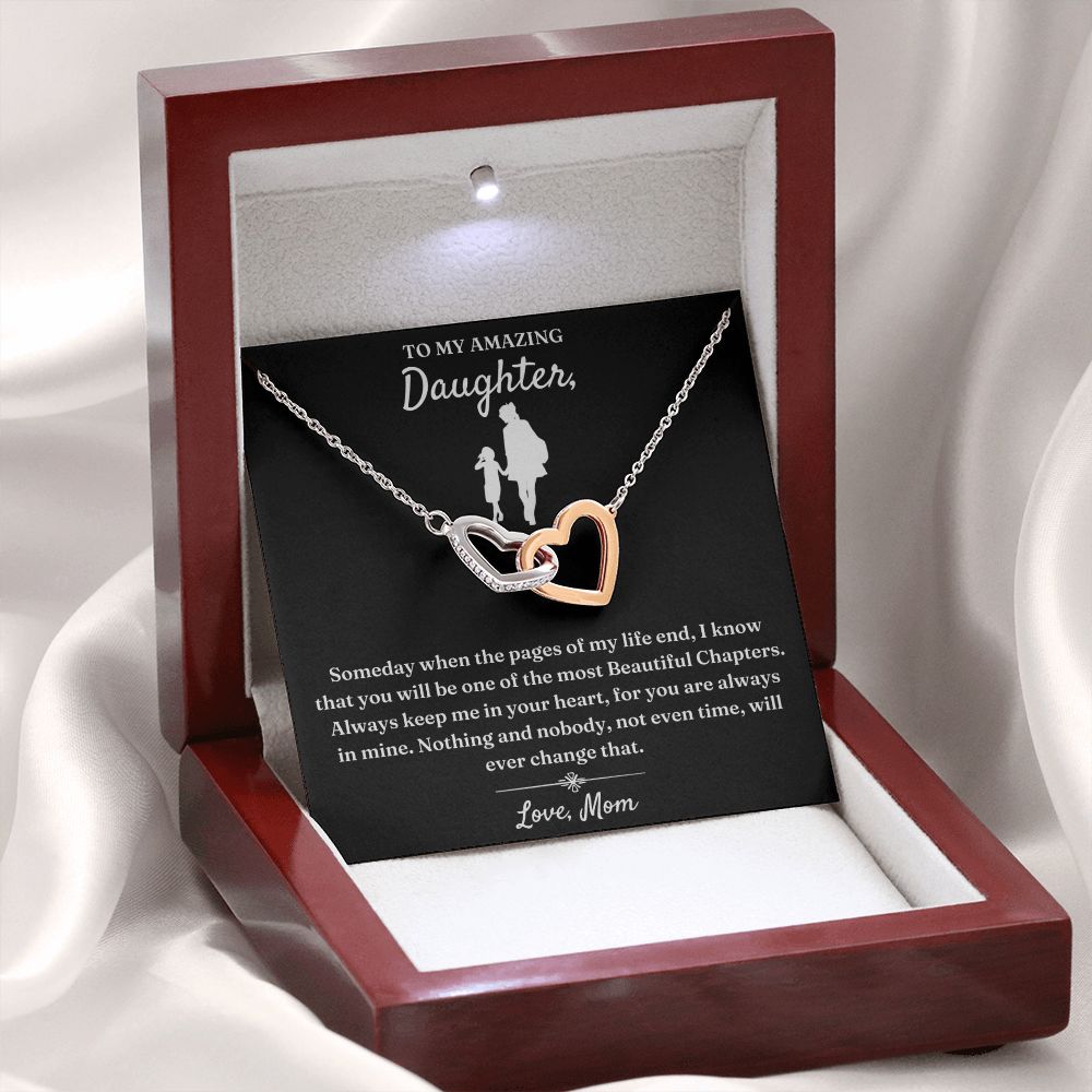 One Of The Most Beautiful Chapters - Interlocking Hearts Necklace For Daughter