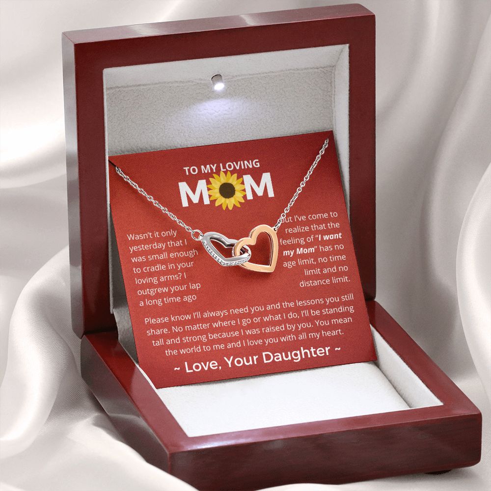 You Mean The World To Me - Interlocking Hearts Necklace For Mom