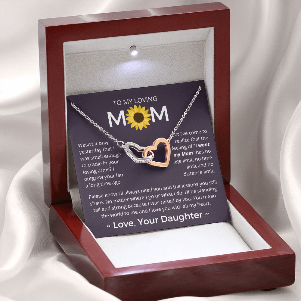 You Mean The World To Me - Interlocking Hearts Necklace For Mom