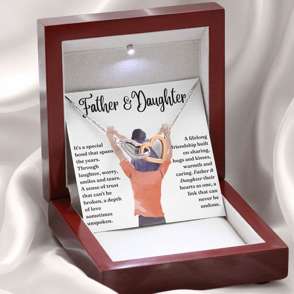 Special Bond That Spans The Years - Interlocking Hearts Necklace For Daughter