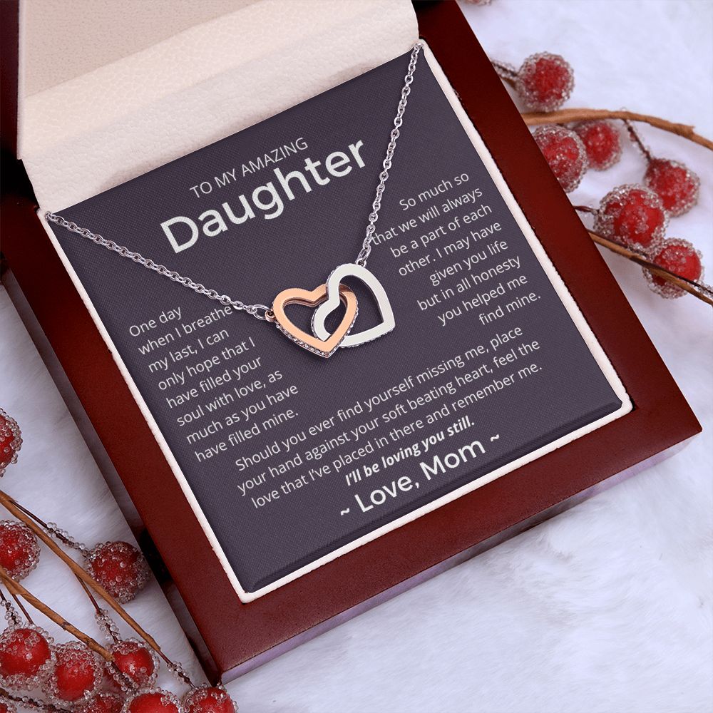 When I Breath My Last - Interlocking Hearts Necklace For Daughter