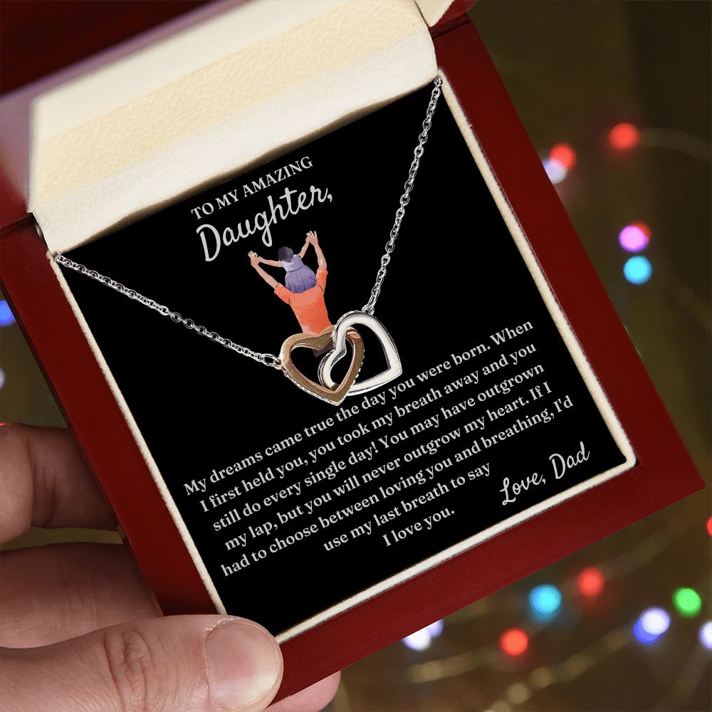 When I First Held You - Interlocking Hearts Necklace For Daughter