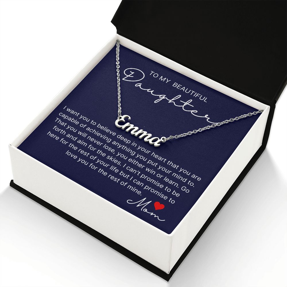 Deep In Your Heart - Custom Name Necklace For Daughter