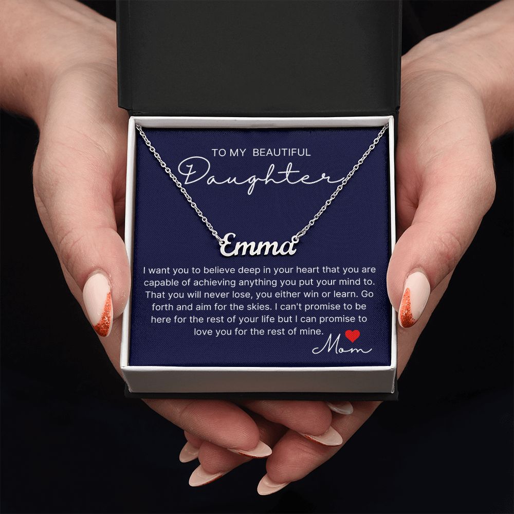Deep In Your Heart - Custom Name Necklace For Daughter