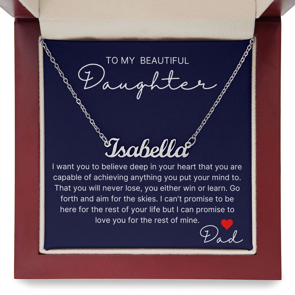 Aim For The Skies - Custom Name Necklace For Daughter