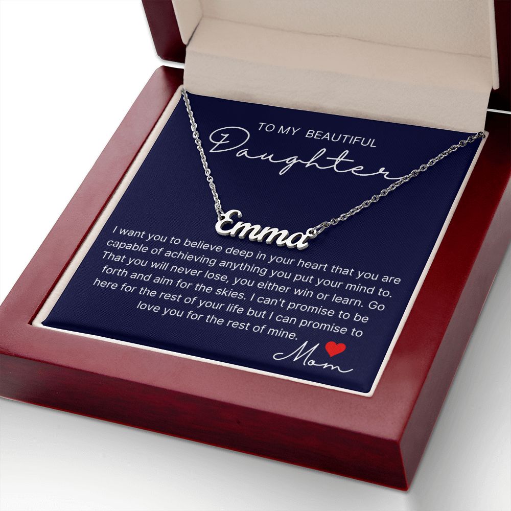 Deep In Your Heart - Custom Name Necklace For Daughter