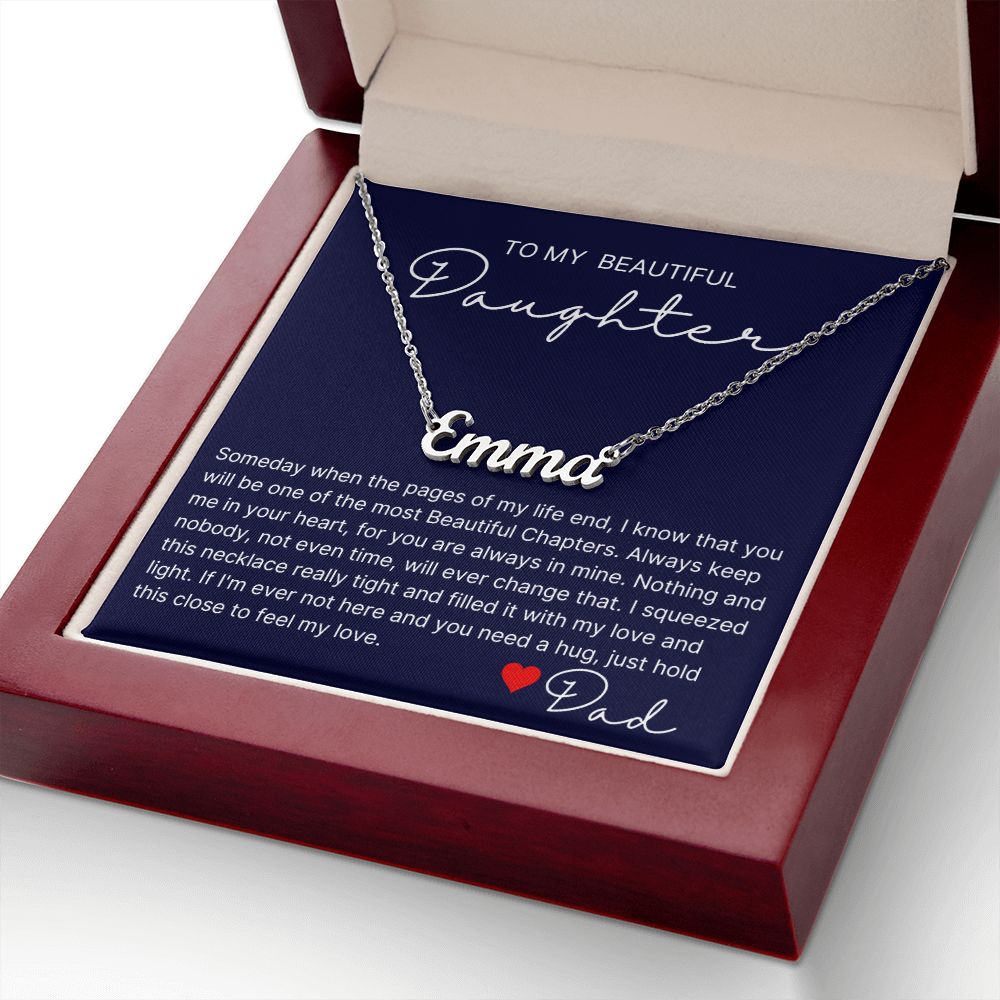 Feel My Love - Custom Name Necklace For Daughter