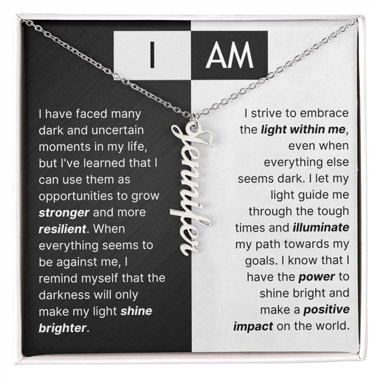 The "I Am" Necklace - Black & White Inspiration