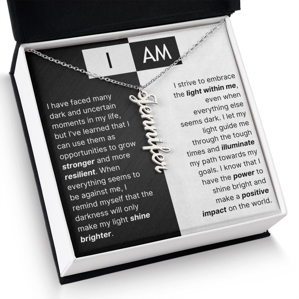 The "I Am" Necklace - Black & White Inspiration