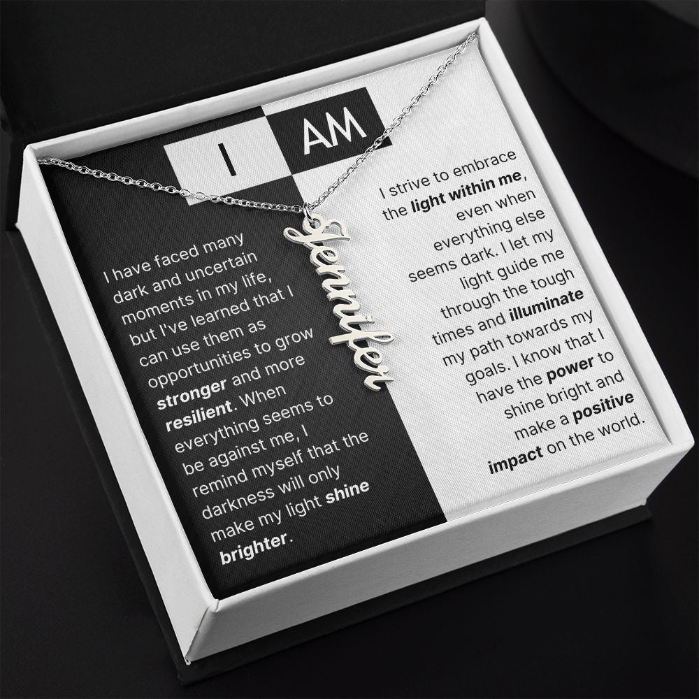 The "I Am" Necklace - Black & White Inspiration
