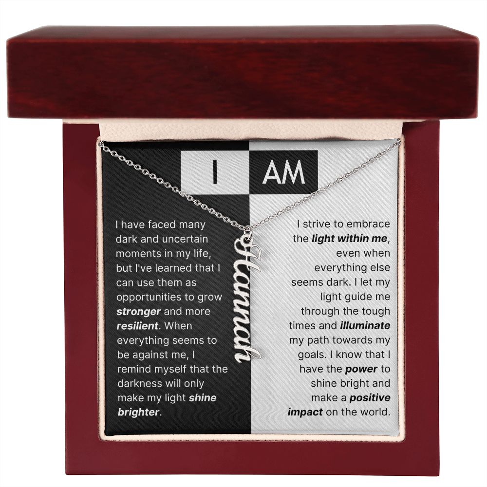 The "I Am" Necklace - Black & White Inspiration