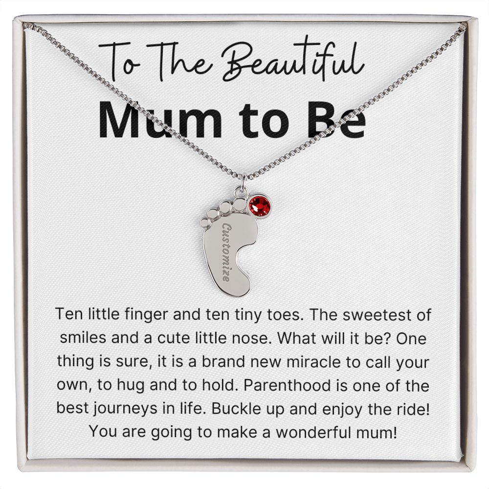 Miracle To Call Your Own - Engraved Baby Feet With Birthstone