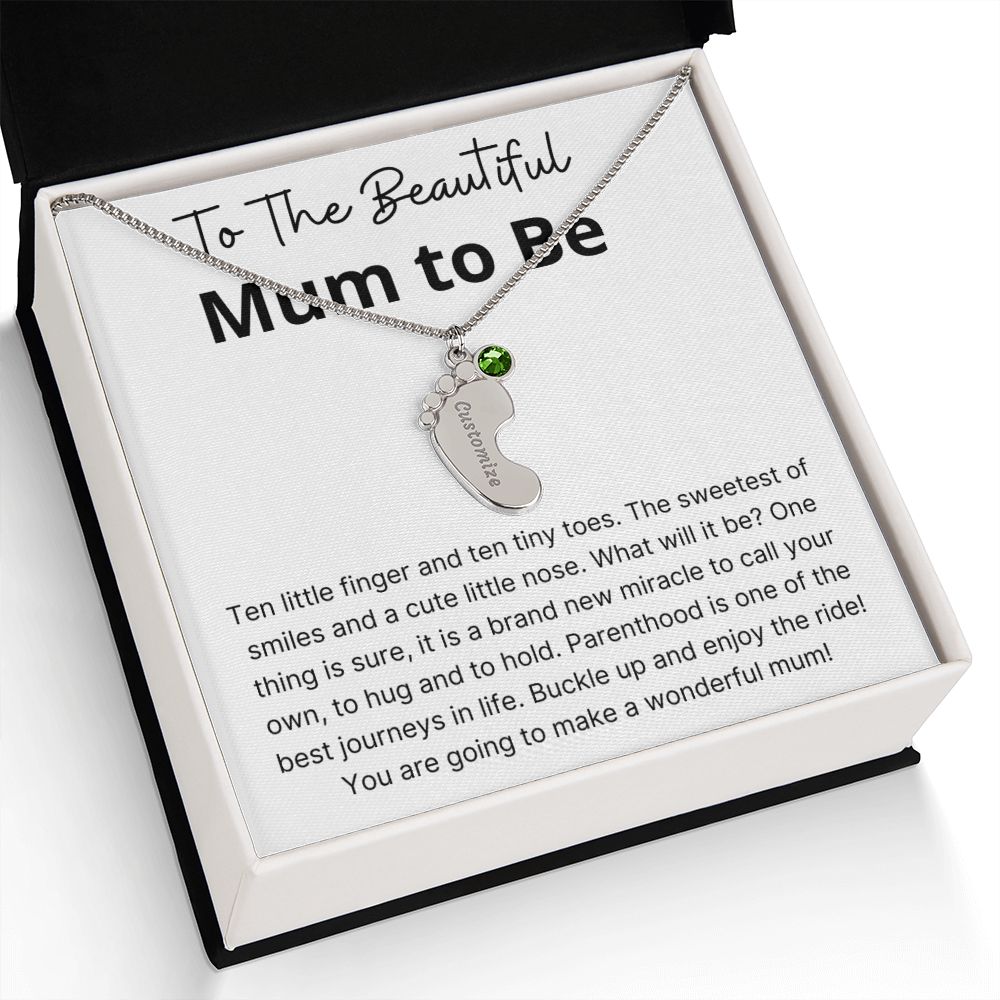 Miracle To Call Your Own - Engraved Baby Feet With Birthstone