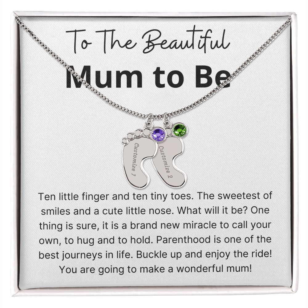 Miracle To Call Your Own - Engraved Baby Feet With Birthstone