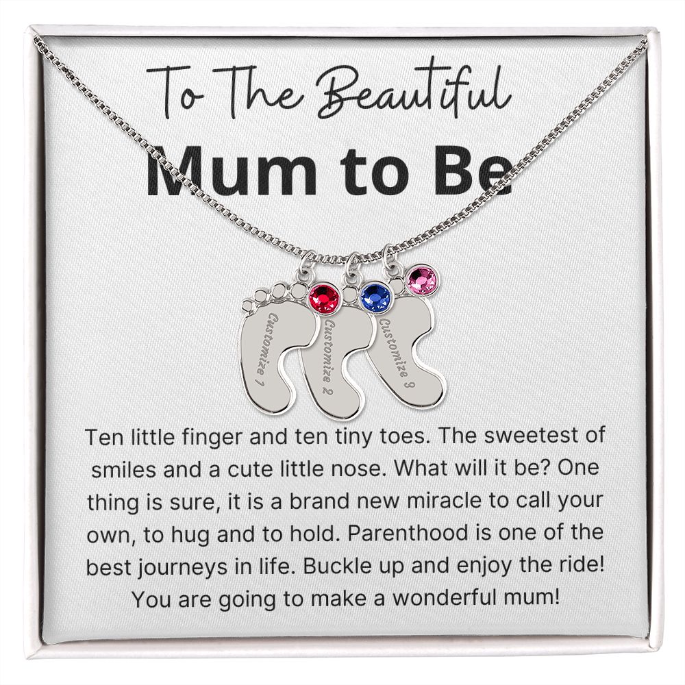 Miracle To Call Your Own - Engraved Baby Feet With Birthstone