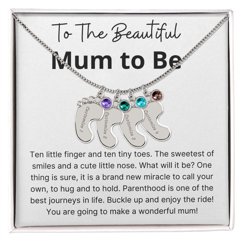 Miracle To Call Your Own - Engraved Baby Feet With Birthstone