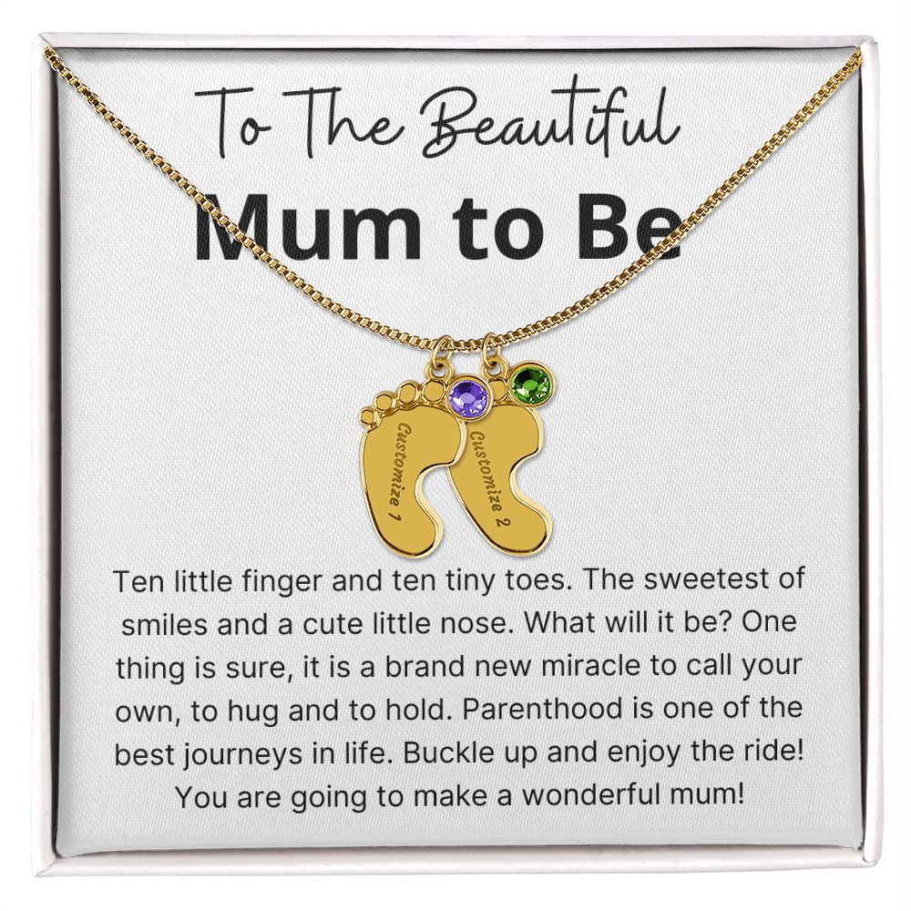 Miracle To Call Your Own - Engraved Baby Feet With Birthstone