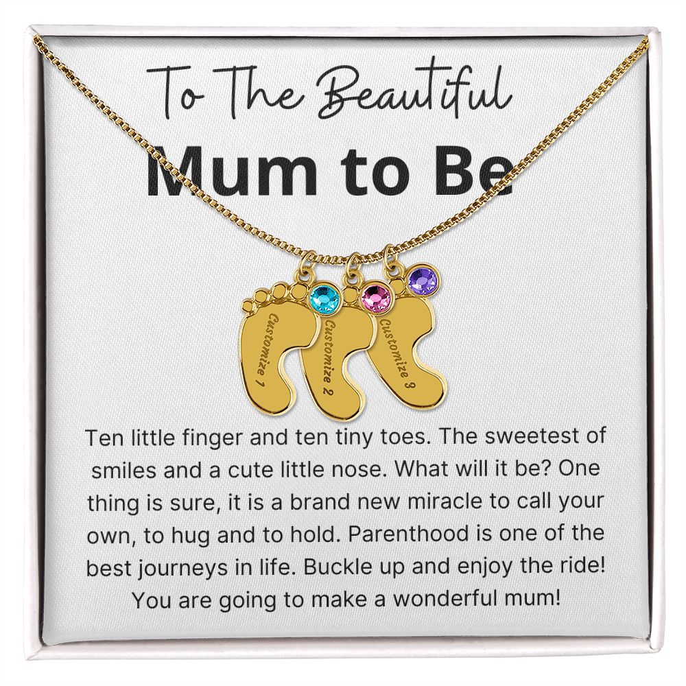 Miracle To Call Your Own - Engraved Baby Feet With Birthstone
