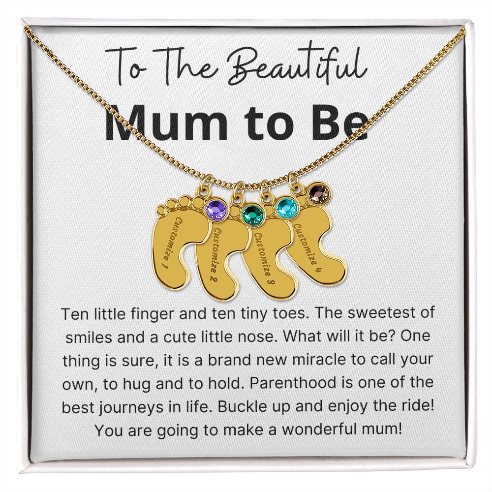 Miracle To Call Your Own - Engraved Baby Feet With Birthstone