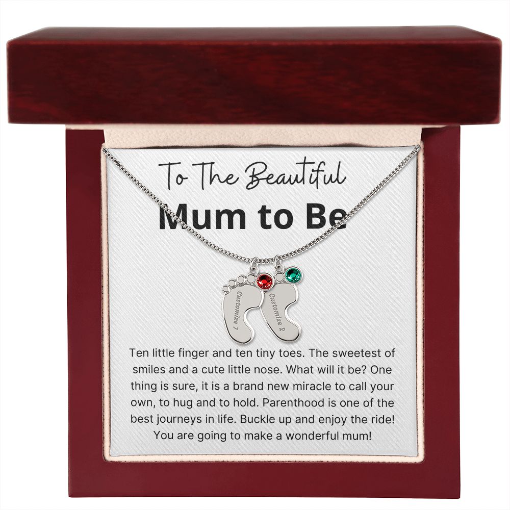 Miracle To Call Your Own - Engraved Baby Feet With Birthstone