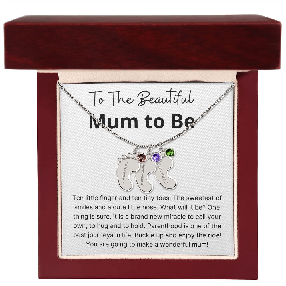Miracle To Call Your Own - Engraved Baby Feet With Birthstone