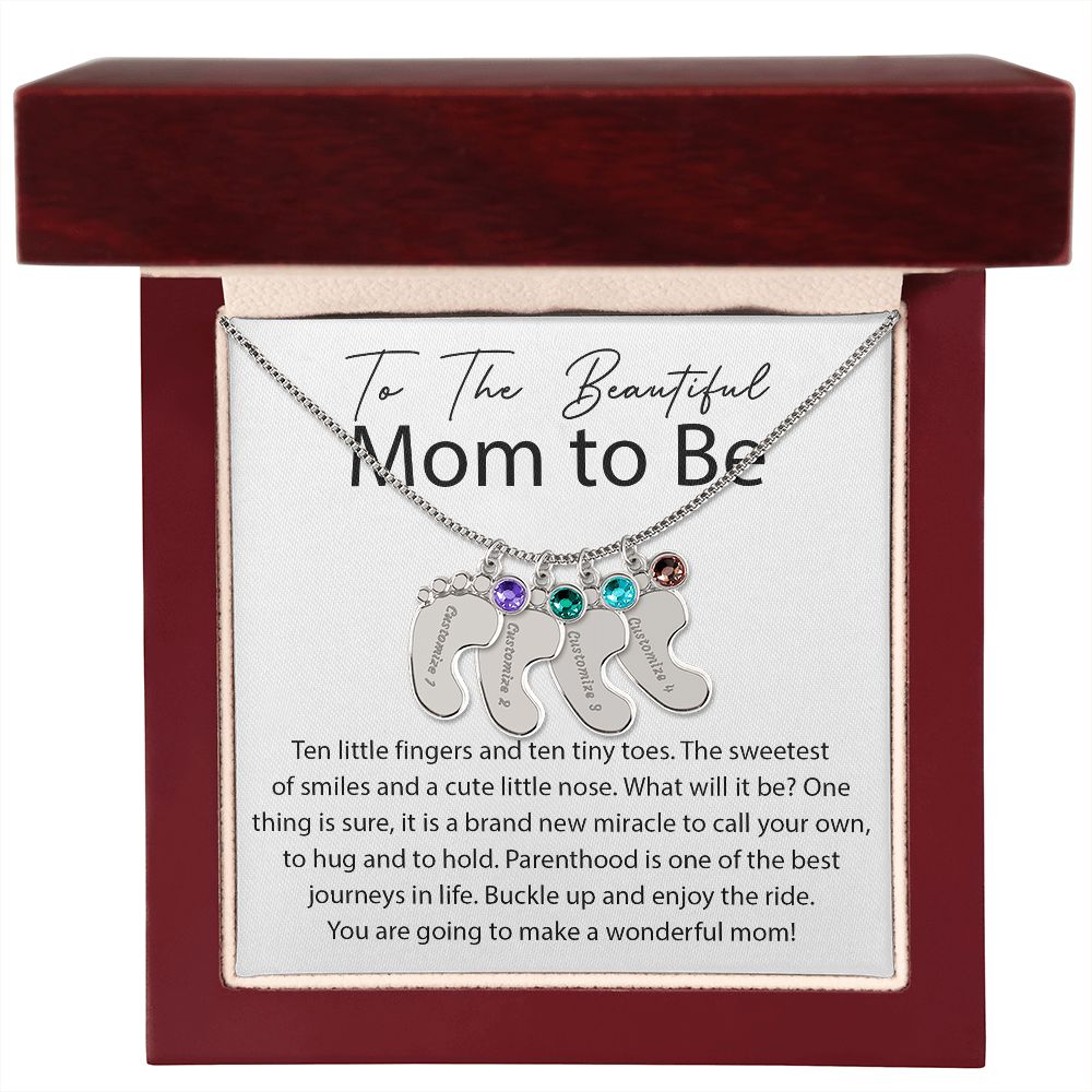 Miracle To Call Your Own - Engraved Baby Feet With Birthstone
