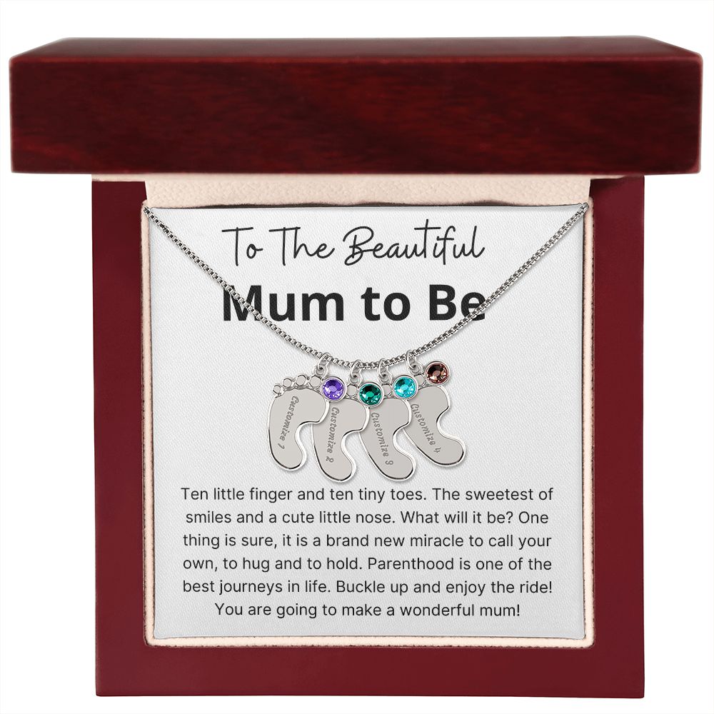 Miracle To Call Your Own - Engraved Baby Feet With Birthstone