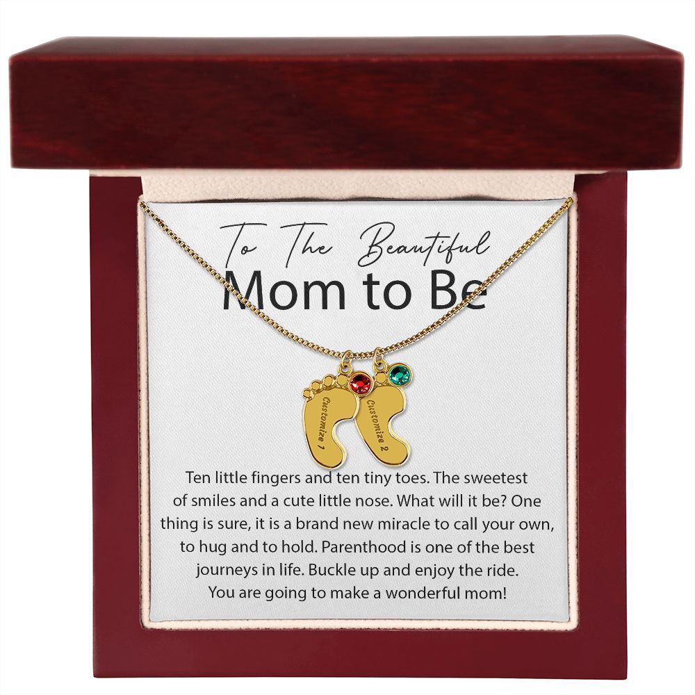 Miracle To Call Your Own - Engraved Baby Feet With Birthstone