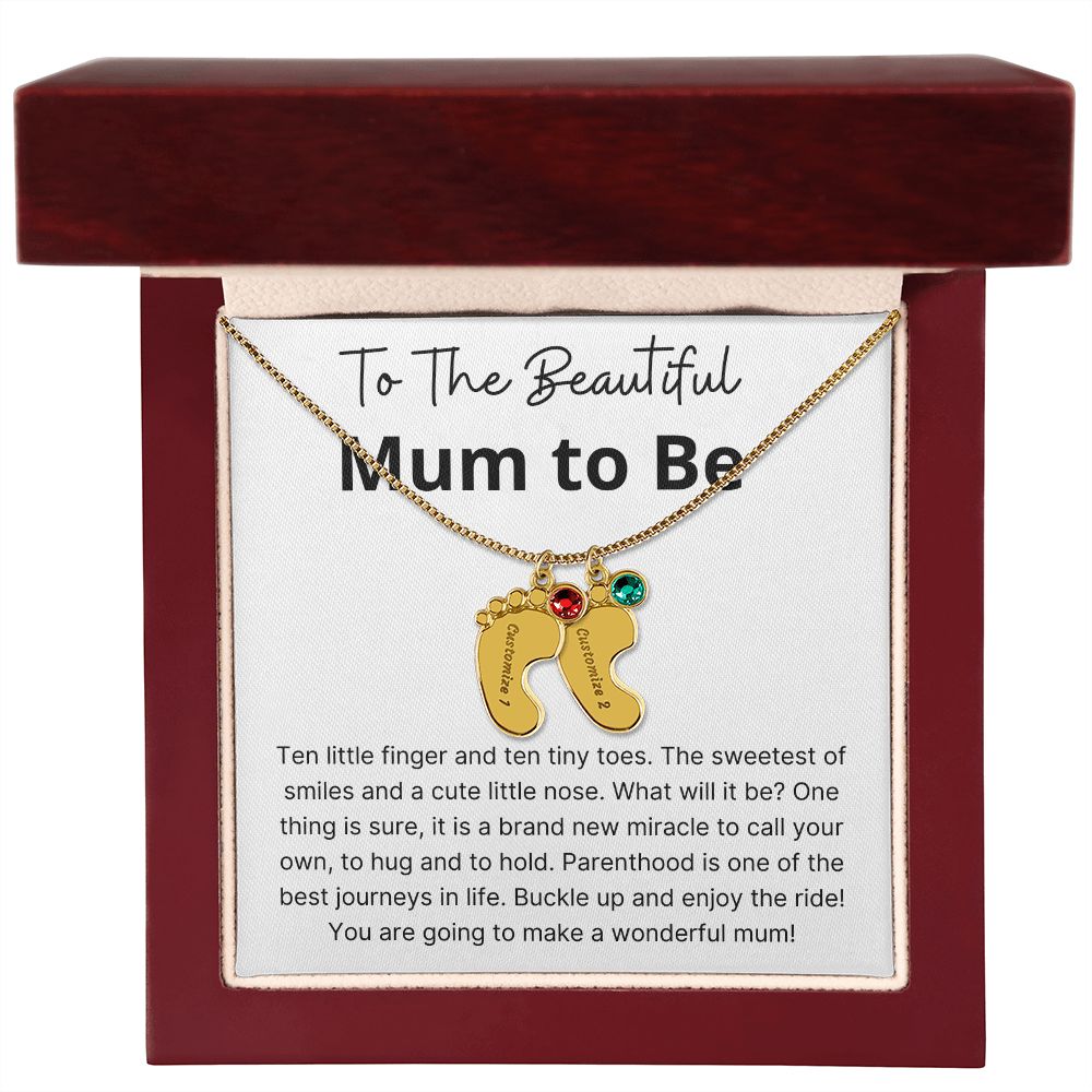 Miracle To Call Your Own - Engraved Baby Feet With Birthstone