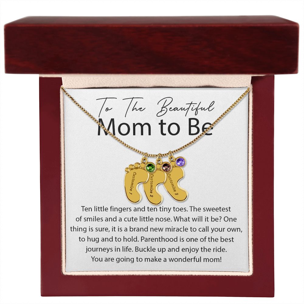 Miracle To Call Your Own - Engraved Baby Feet With Birthstone
