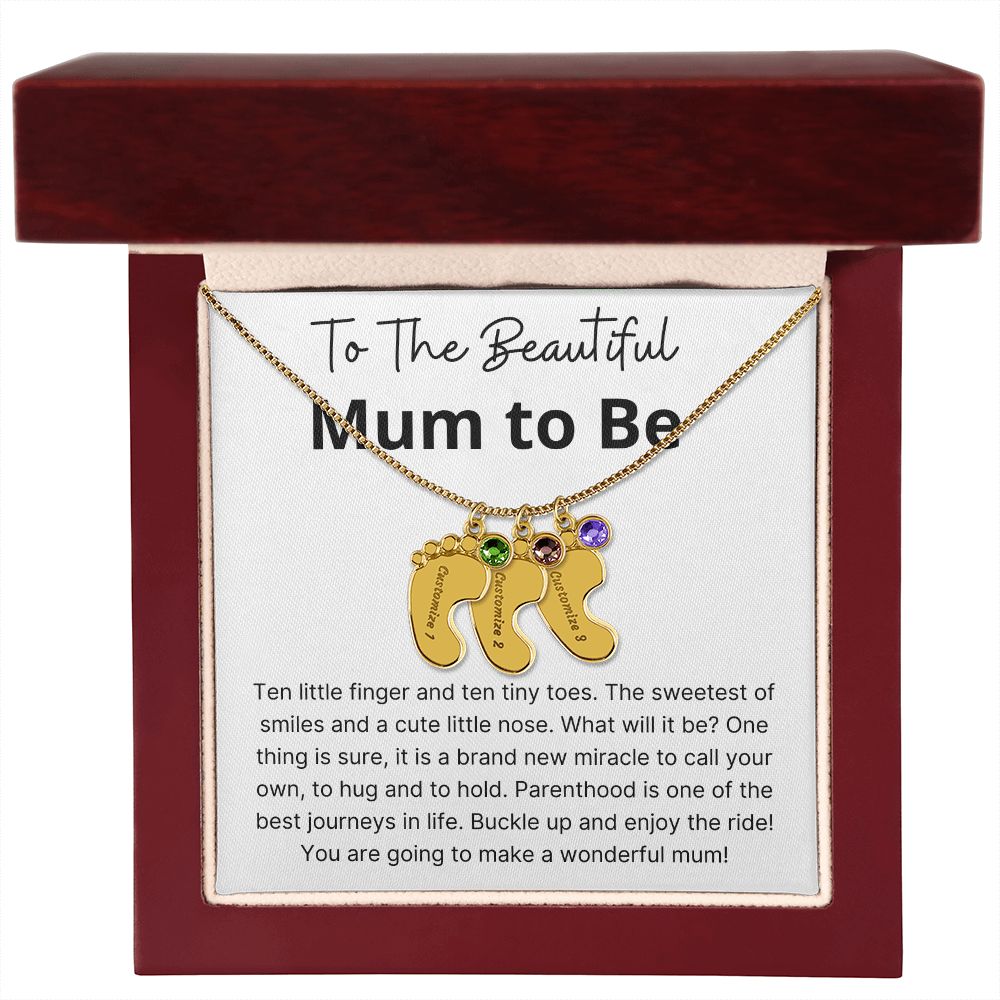 Miracle To Call Your Own - Engraved Baby Feet With Birthstone