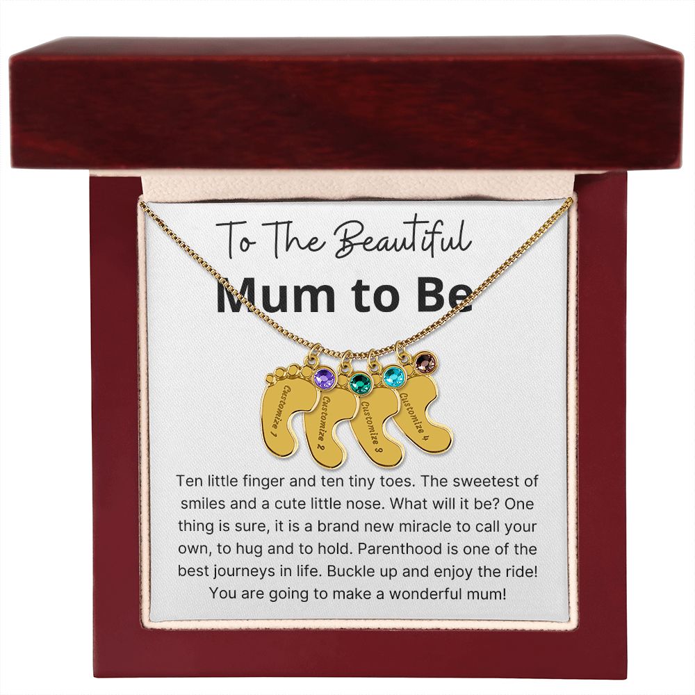 Miracle To Call Your Own - Engraved Baby Feet With Birthstone
