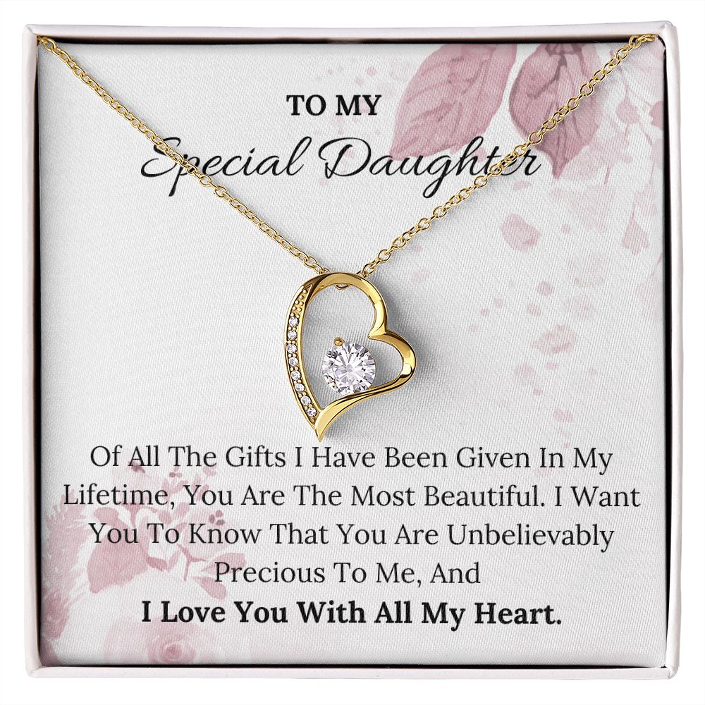 To My Special Daughter - Forever Love Necklace For Daughter
