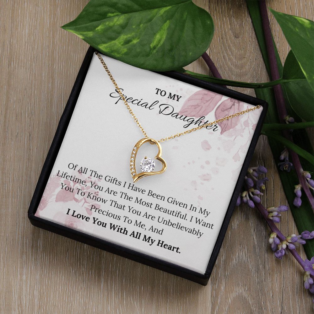 To My Special Daughter - Forever Love Necklace For Daughter