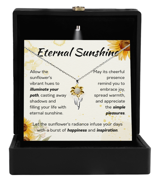 Eternal Sunshine - Inspirational Sunflower Pendant Necklace