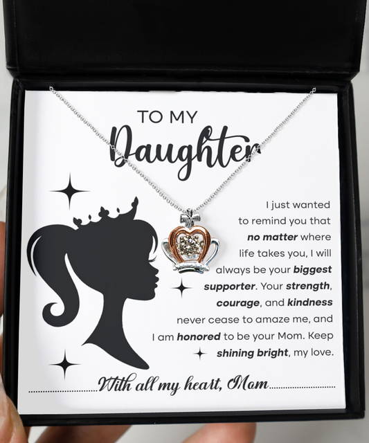 Biggest Supporter - Crown Pendant Necklace For Daughter