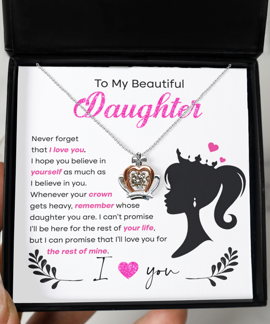 Believe In Yourself - Crown Pendant Necklace For Daughter
