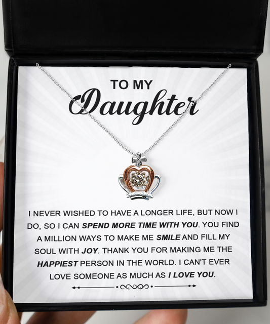 Can't Ever Love Someone As Much As I Love You - Crown Pendant Necklace For Daughter